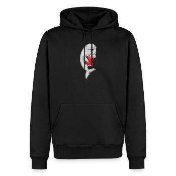 Delfin Chipstüte - Männer Premium Bio Hoodie - Schwarz - Vorne - Nico (187cm)