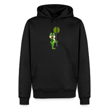 Frosch Luftballon - Männer Premium Bio Hoodie - Schwarz - Vorne - Nico (187cm)