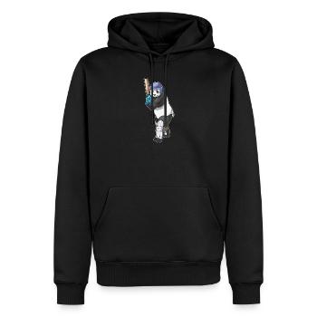 Panda Cricket Battes de cricket - Sweat à capuche Premium bio Homme - noir - Devant - Nico (187cm)