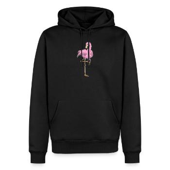 Flamingo Rotwein - Männer Premium Bio Hoodie - Schwarz - Vorne - Nico (187cm)