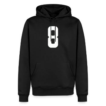 8 - Men’s Premium Organic Hoodie - black - Front - Nico (187cm)