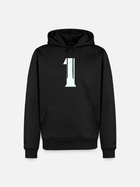 1 - Männer Premium Bio Hoodie - Schwarz