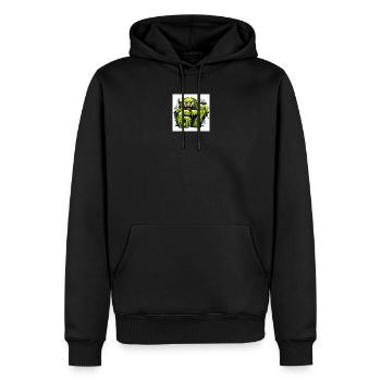 Grünes Schleimmonster 67 - Männer Premium Bio Hoodie - Schwarz - Vorne - Nico (187cm)