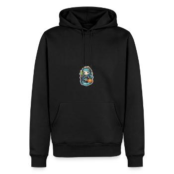 Fille loup - Sweat à capuche Premium bio Homme - noir - Devant - Nico (187cm)