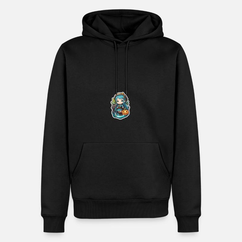 Wolfsmädchen - Männer Premium Bio Hoodie - Schwarz