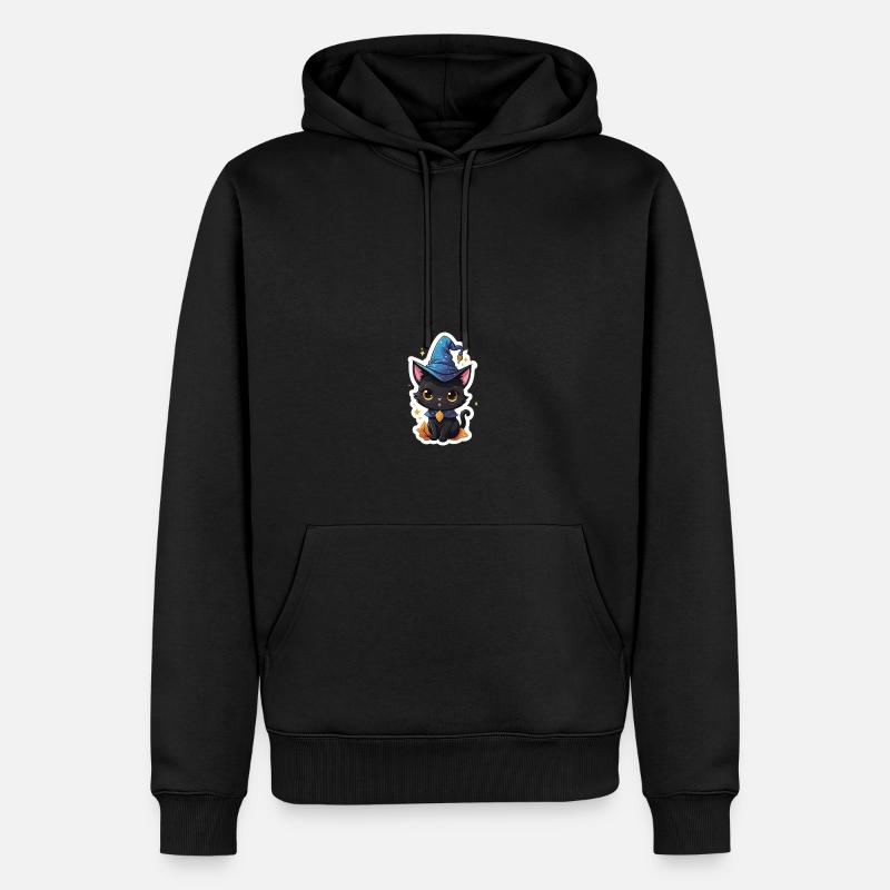 Chat Magique Noir - Sweat à capuche Premium bio Homme - noir