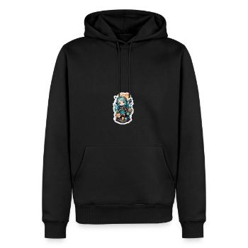 Fille magicienne - Sweat à capuche Premium bio Homme - noir - Devant - Nico (187cm)