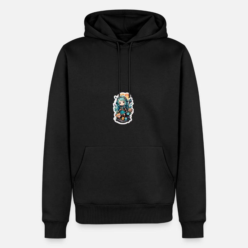 Fille magicienne - Sweat à capuche Premium bio Homme - noir