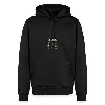 Holz Freizeit Kettensäge Waldarbeit Sprüche - Männer Premium Bio Hoodie - Schwarz - Vorne - Nico (187cm)