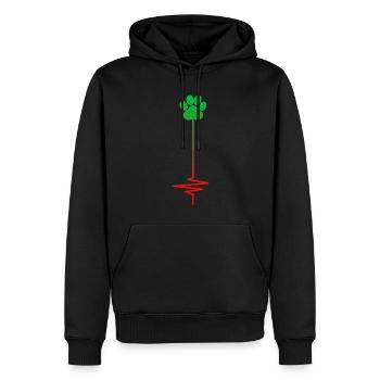 Dog Paw Print Heartbeat Love Dogs - Men’s Premium Organic Hoodie - black - Front - Nico (187cm)