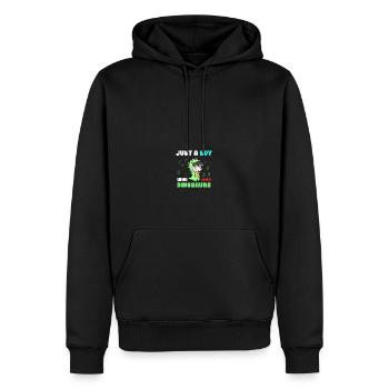 Dinosaure T-Rex Tyrannosaurus Rex I Cadeau - Sweat à capuche Premium bio Homme - noir - Devant - Nico (187cm)