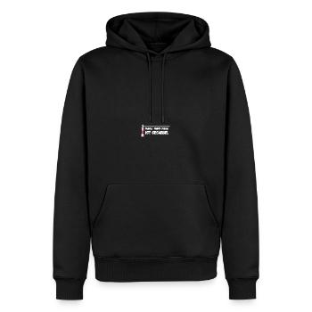 Moin Moin ist Gesabbel Leuchtturm Wellen Meer - Männer Premium Bio Hoodie - Schwarz - Vorne - Nico (187cm)
