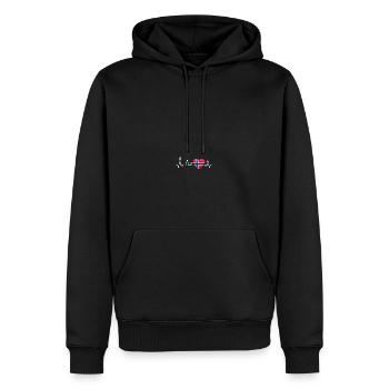 Norwegen Flagge Herzschlag Urlaub Geschenk - Männer Premium Bio Hoodie - Schwarz - Vorne - Nico (187cm)