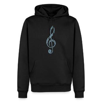 Notenschlüssel blau - Männer Premium Bio Hoodie - Schwarz - Vorne - Nico (187cm)