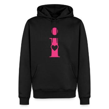 Letter i Initial Letter with Heart - Men’s Premium Organic Hoodie - black - Front - Nico (187cm)