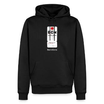 Barcelone - Sweat à capuche Premium bio Homme - noir - Devant - Nico (187cm)