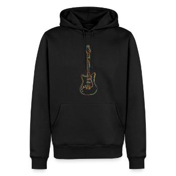 E-Gitarre Lineart Ilustration Gitarrist Geschenk - Männer Premium Bio Hoodie - Schwarz - Vorne - Nico (187cm)