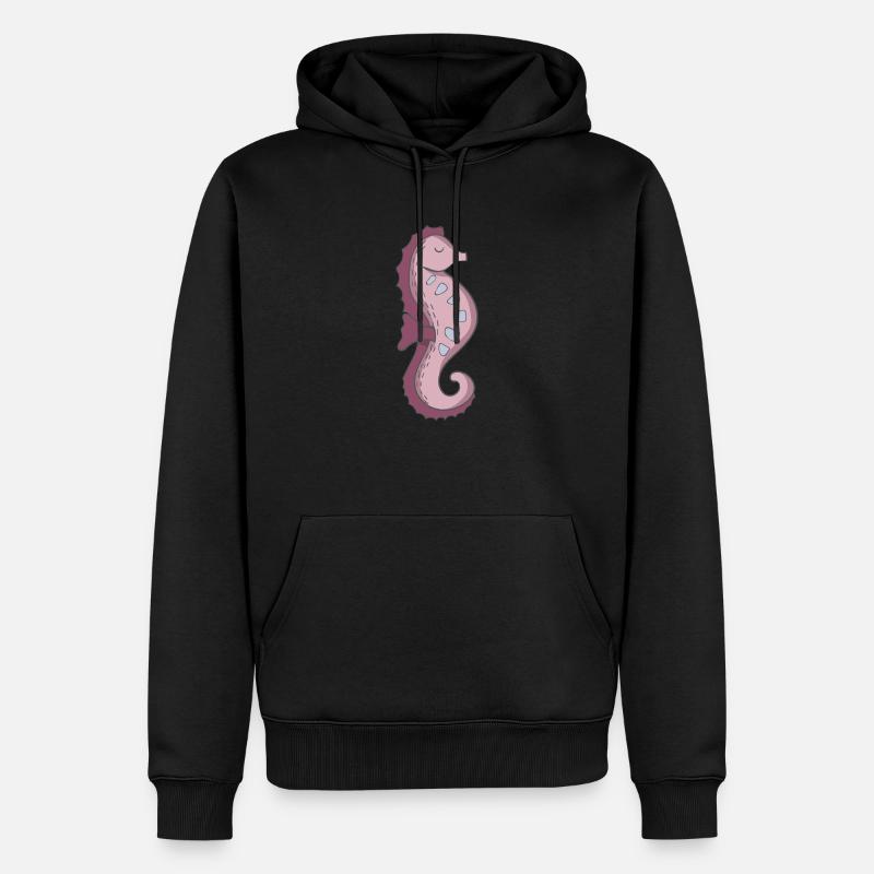 Seepferd - Männer Premium Bio Hoodie - Schwarz