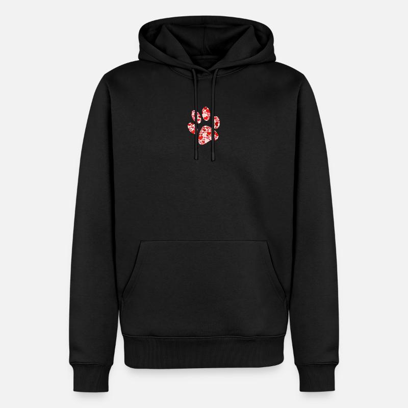 Pfote - Männer Premium Bio Hoodie - Schwarz