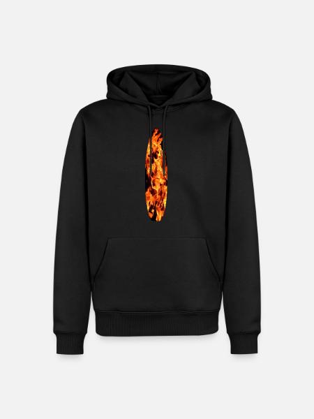 Surfboard in flames - Men’s Premium Organic Hoodie - black