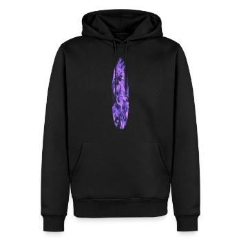 Surfboard mit blauen Flammen - Männer Premium Bio Hoodie - Schwarz - Vorne - Nico (187cm)