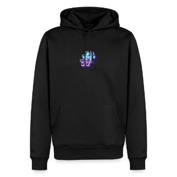 Hashtag # - Männer Premium Bio Hoodie - Schwarz - Vorne - Nico (187cm)