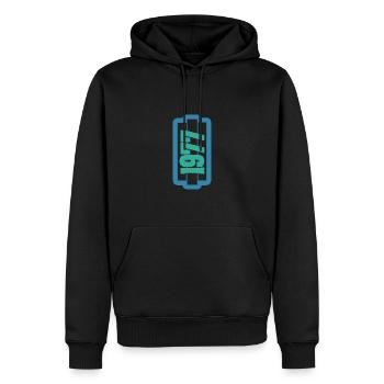 Witzig 1977 - Männer Premium Bio Hoodie - Schwarz - Vorne - Nico (187cm)