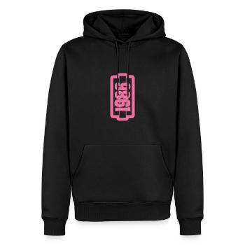 1986 - Männer Premium Bio Hoodie - Schwarz - Vorne - Nico (187cm)