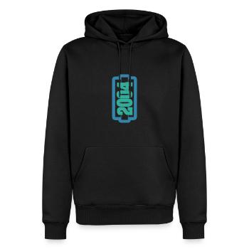 Født i 2004 - Herre Premium økologisk hoodie - sort - Foran - Nico (187cm)