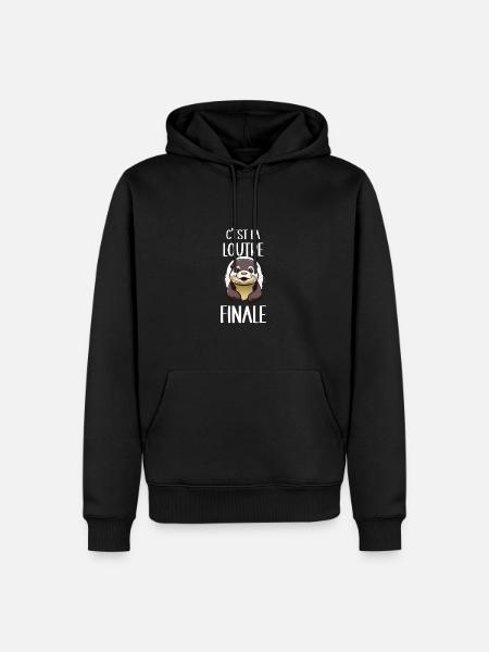 loutre finale - Sweat à capuche Premium bio Homme - noir