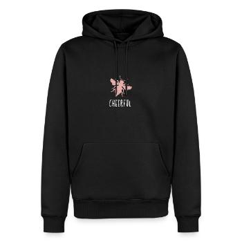 Abeille rose Abeille joyeuse Soyez joyeux - Sweat à capuche Premium bio Homme - noir - Devant - Nico (187cm)