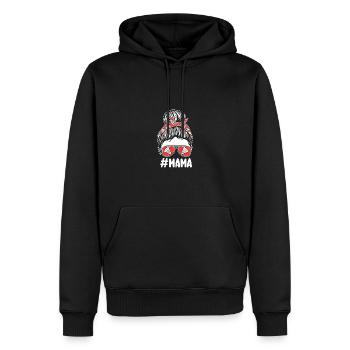 Federball Mama Mutter Badminton - Männer Premium Bio Hoodie - Schwarz - Vorne - Nico (187cm)