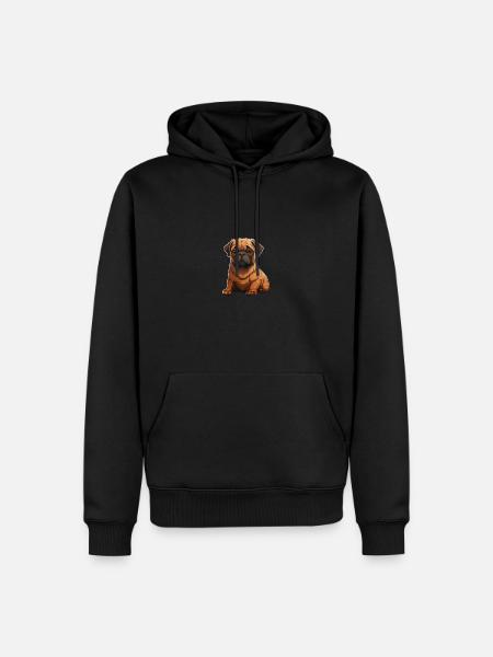 Pug Portrait - Men’s Premium Organic Hoodie - black
