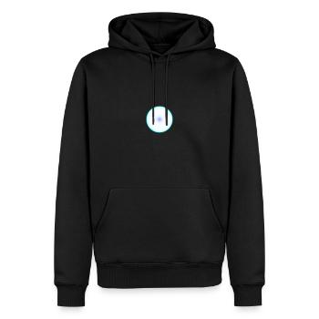 FEST - Männer Premium Bio Hoodie - Schwarz - Vorne - Nico (187cm)
