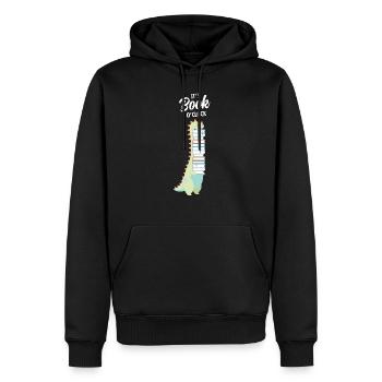 It's Book O'Clock, Dinosaur, Dino, T Rex - Sweat à capuche Premium bio Homme - noir - Devant - Nico (187cm)