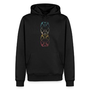 Gamer Controller Gaming jeux vidéo rétro Jeu 4 - Sweat à capuche Premium bio Homme - noir - Devant - Nico (187cm)
