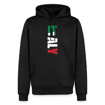 Elegantes T-Shirt mit italienischer Flagge und Namen - Männer Premium Bio Hoodie - Schwarz - Vorne - Nico (187cm)