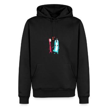 Toothbrush & Toothpaste Pair Gift for Dentists - Men’s Premium Organic Hoodie - black - Front - Nico (187cm)