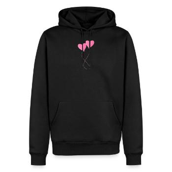 Herz Ballon Luftballon in Rosa Liebe - Männer Premium Bio Hoodie - Schwarz - Vorne - Nico (187cm)