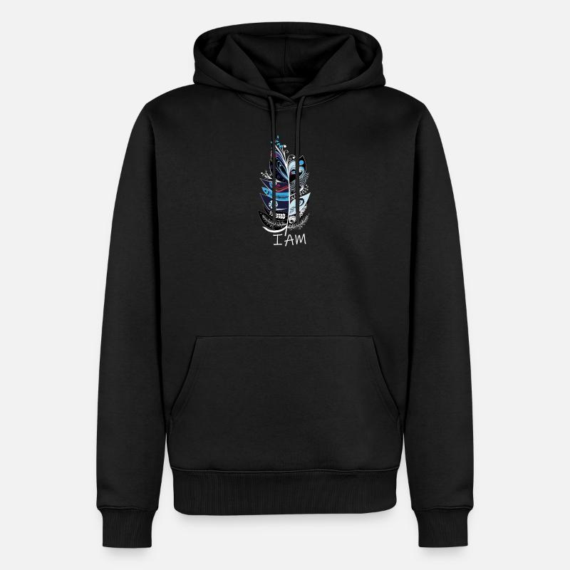 Feder - Männer Premium Bio Hoodie - Schwarz