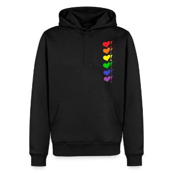 T-shirt L'amour est l'amour - Sweat à capuche Premium bio Homme - noir - Devant - Nico (187cm)