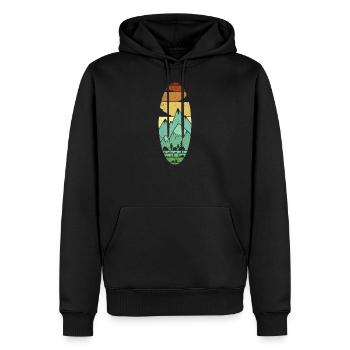 Landschaft Vintage Berge - Männer Premium Bio Hoodie - Schwarz - Vorne - Nico (187cm)