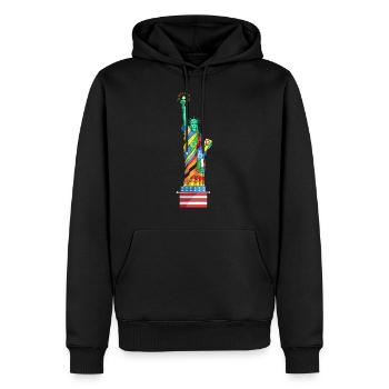 Racisme - Droits de l’homme - Sweat à capuche Premium bio Homme - noir - Devant - Nico (187cm)