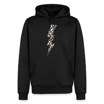 Léopard Flash - Sweat à capuche Premium bio Homme - noir - Devant - Nico (187cm)