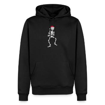 Skibidi challenge meme Skelett Weihnachten Tanz - Männer Premium Bio Hoodie - Schwarz - Vorne - Nico (187cm)