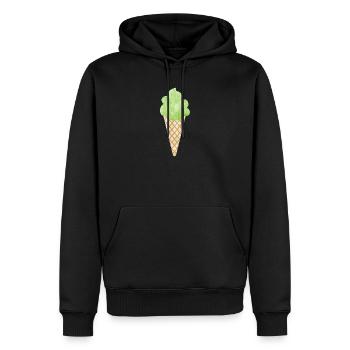 Eis Waffel Eiswaffel Eiscreme Waldmeister grün - Männer Premium Bio Hoodie - Schwarz - Vorne - Nico (187cm)