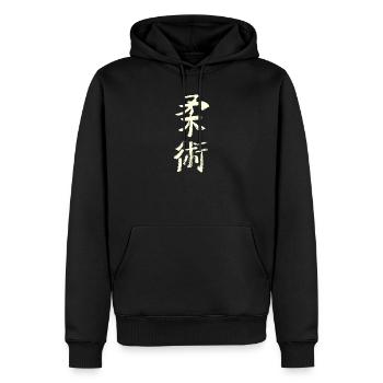 Jiujitsu - japonais - Sweat à capuche Premium bio Homme - noir - Devant - Nico (187cm)