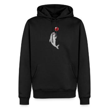 Delfin Luftballon - Männer Premium Bio Hoodie - Schwarz - Vorne - Nico (187cm)