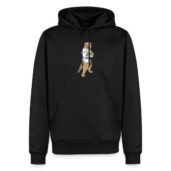 Erdmännchen Karate Kampfsport - Männer Premium Bio Hoodie - Schwarz - Vorne - Nico (187cm)