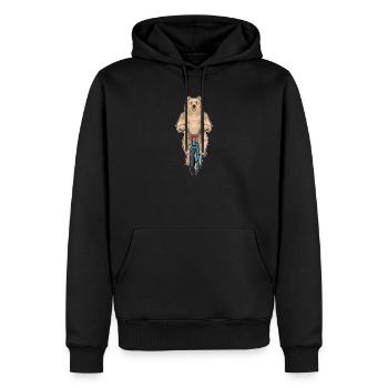 Vélo Bear - Sweat à capuche Premium bio Homme - noir - Devant - Nico (187cm)
